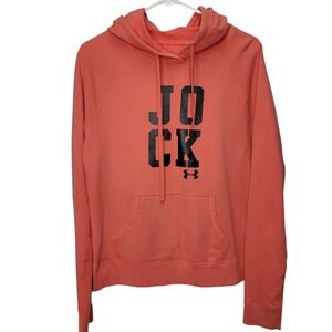Under‎ Armour Women's Size M Hoodie Pink Sweatshirt Hooded Pullover Pocket JOCK